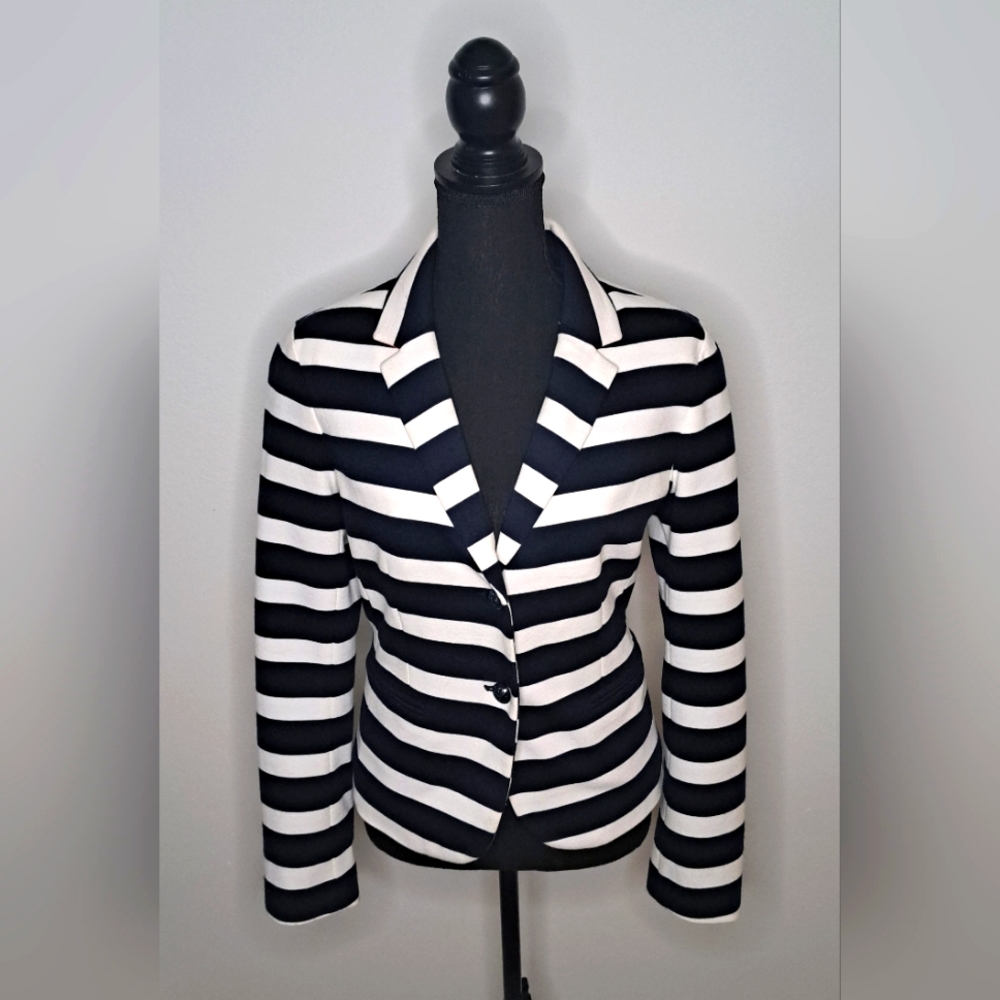 Nautical white and blue Blazer size 8.